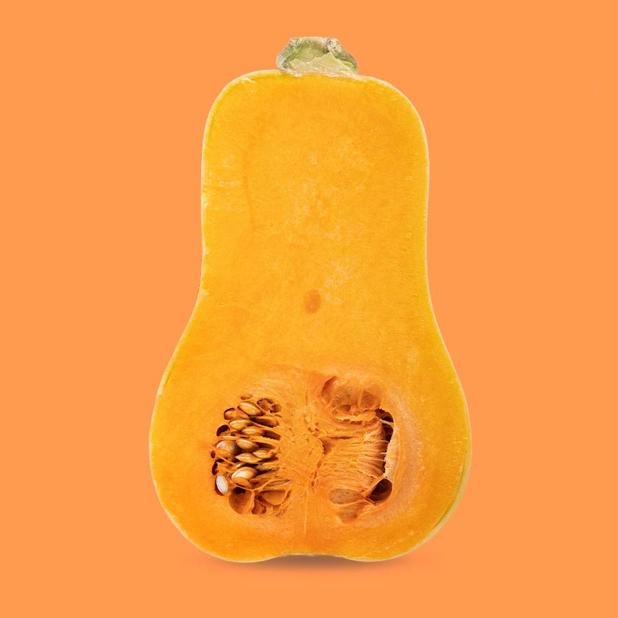 Imagen sobre una calabaza sobre fondo naranja